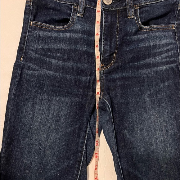 American Eagle Super Super Stretch X Hi Rise Jeggings Dark Wash Size 2 - Picture 2 of 11